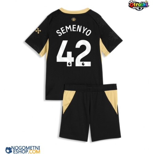Otroški Nogometni dresi Manchester City Antoine Semenyo #42 Gostujoči 2026-27 Kratek Rokav (+ Kratke hlače)